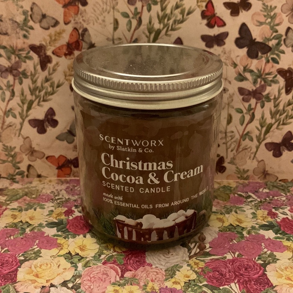 Scentworx Christmas cocoa and cream single wick candle 7oz jar